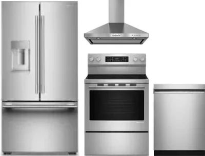 4 Piece Package Includes Refrigerator, Range, Hood And Dishwasher