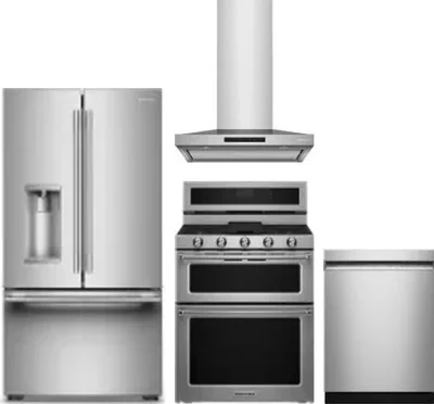 4 Piece Package Includes Refrigerator, Range, Hood And Dishwasher