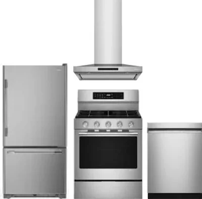 4 Piece Package Includes Refrigerator, Range, Hood And Dishwasher
