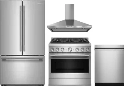 4 Piece Package Includes Refrigerator, Range, Hood And Dishwasher