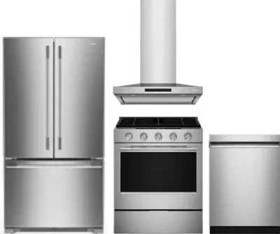4 Piece Package Includes Refrigerator, Range, Hood And Dishwasher