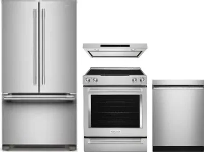 4 Piece Package Includes Refrigerator, Range, Hood And Dishwasher