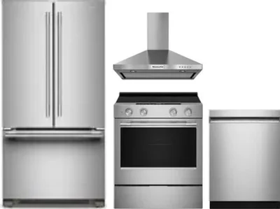 4 Piece Package Includes Refrigerator, Range, Hood And Dishwasher