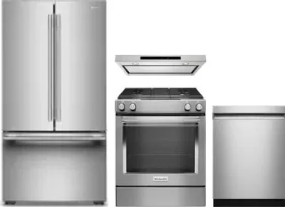 4 Piece Package Includes Refrigerator, Range, Hood And Dishwasher