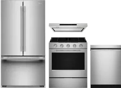 4 Piece Package Includes Refrigerator, Range, Hood And Dishwasher