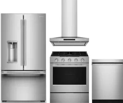 4 Piece Package Includes Refrigerator, Range, Hood And Dishwasher