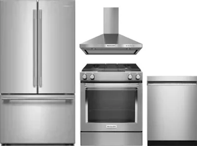 4 Piece Package Includes Refrigerator, Range, Hood And Dishwasher