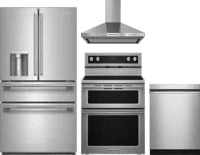 4 Piece Package Includes Refrigerator, Range, Hood And Dishwasher