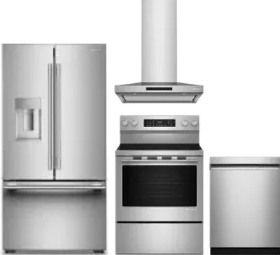 4 Piece Package Includes Refrigerator, Range, Hood And Dishwasher