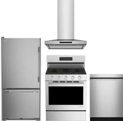 4 Piece Package Includes Refrigerator, Range, Hood And Dishwasher