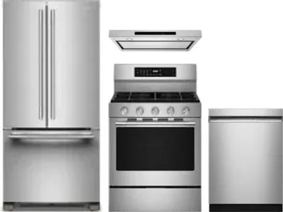 4 Piece Package Includes Refrigerator, Range, Hood And Dishwasher