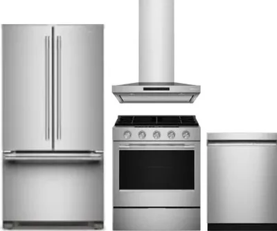4 Piece Package Includes Refrigerator, Range, Hood And Dishwasher
