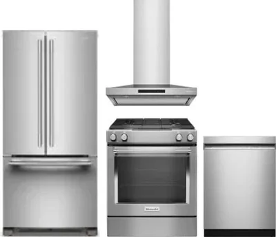 4 Piece Package Includes Refrigerator, Range, Hood And Dishwasher