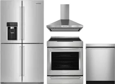 4 Piece Package Includes Refrigerator, Range, Hood And Dishwasher