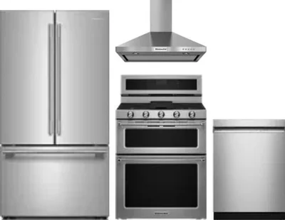 4 Piece Package Includes Refrigerator, Range, Hood And Dishwasher