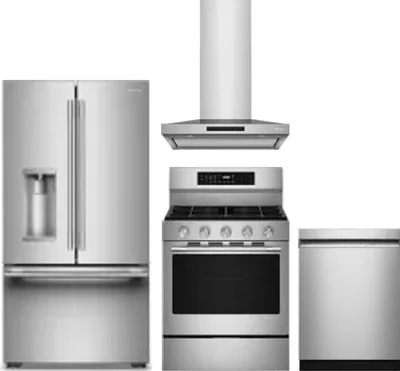 4 Piece Package Includes Refrigerator, Range, Hood And Dishwasher