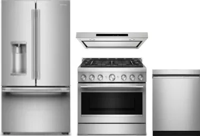 4 Piece Package Includes Refrigerator, Range, Hood And Dishwasher