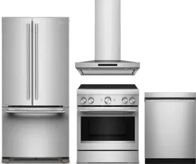 4 Piece Package Includes Refrigerator, Range, Hood And Dishwasher