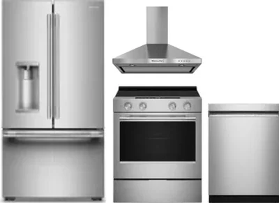 4 Piece Package Includes Refrigerator, Range, Hood And Dishwasher
