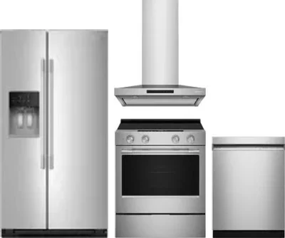 4 Piece Package Includes Refrigerator, Range, Hood And Dishwasher