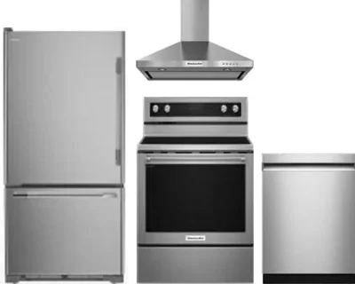 4 Piece Package Includes Refrigerator, Range, Hood And Dishwasher