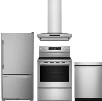 4 Piece Package Includes Refrigerator, Range, Hood And Dishwasher