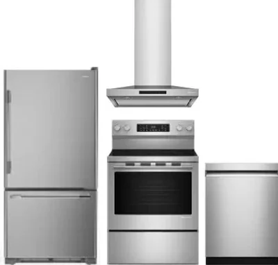 4 Piece Package Includes Refrigerator, Range, Hood And Dishwasher