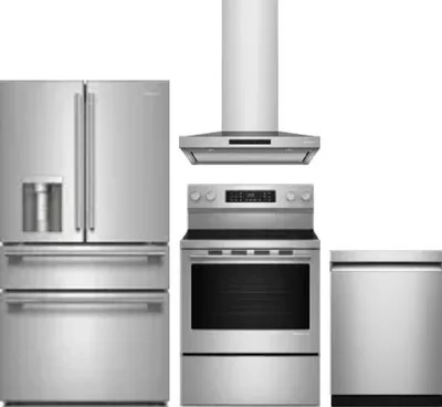 4 Piece Package Includes Refrigerator, Range, Hood And Dishwasher