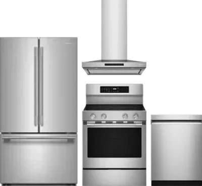 4 Piece Package Includes Refrigerator, Range, Hood And Dishwasher