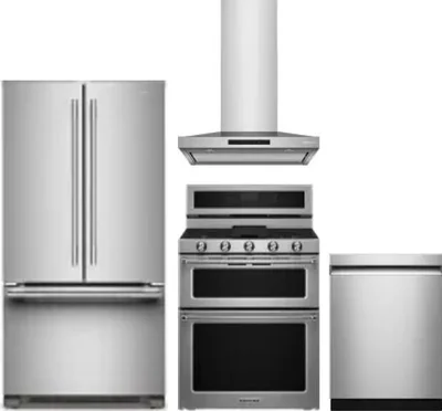 4 Piece Package Includes Refrigerator, Range, Hood And Dishwasher