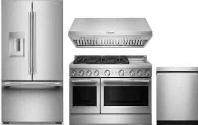 4 Piece Package Includes Refrigerator, Range, Hood And Dishwasher