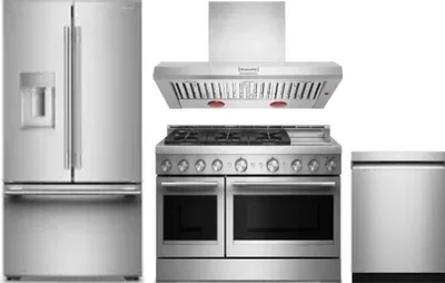 4 Piece Package Includes Refrigerator, Range, Hood And Dishwasher