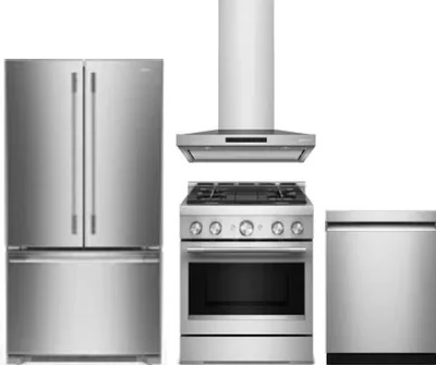4 Piece Package Includes Refrigerator, Range, Hood And Dishwasher
