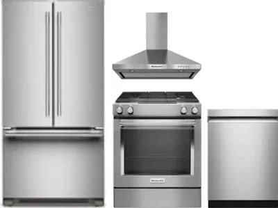 4 Piece Package Includes Refrigerator, Range, Hood And Dishwasher