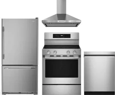 4 Piece Package Includes Refrigerator, Range, Hood And Dishwasher