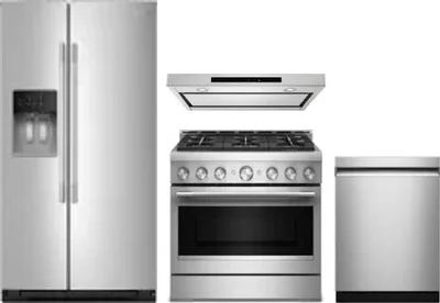 4 Piece Package Includes Refrigerator, Range, Hood And Dishwasher