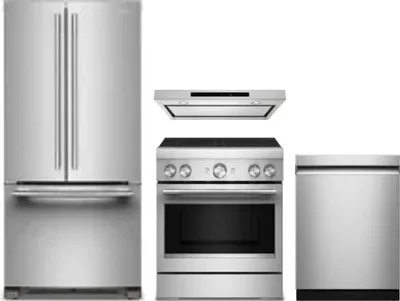 4 Piece Package Includes Refrigerator, Range, Hood And Dishwasher
