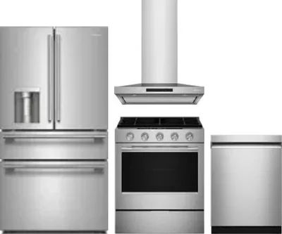 4 Piece Package Includes Refrigerator, Range, Hood And Dishwasher