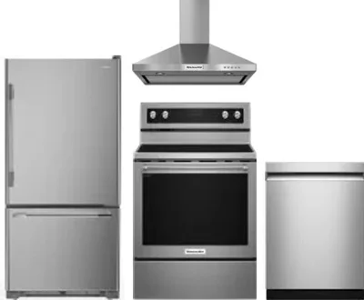 4 Piece Package Includes Refrigerator, Range, Hood And Dishwasher