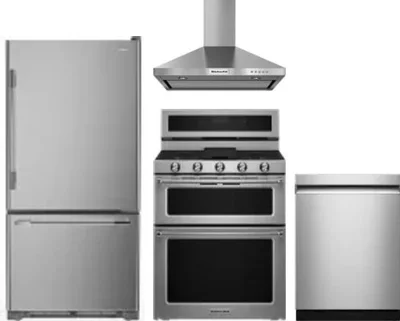 4 Piece Package Includes Refrigerator, Range, Hood And Dishwasher