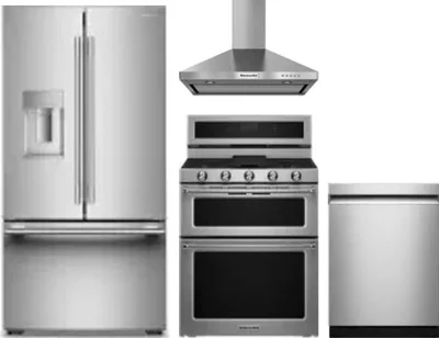 4 Piece Package Includes Refrigerator, Range, Hood And Dishwasher