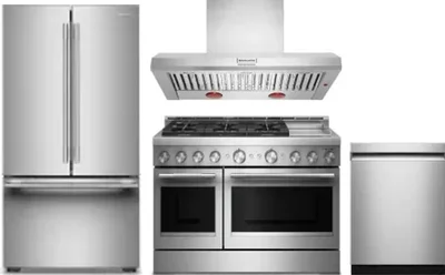 4 Piece Package Includes Refrigerator, Range, Hood And Dishwasher