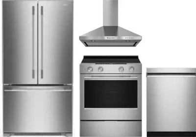 4 Piece Package Includes Refrigerator, Range, Hood And Dishwasher
