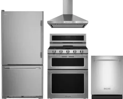 4 Piece Package Includes Refrigerator, Range, Hood And Dishwasher