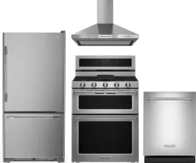 4 Piece Package Includes Refrigerator, Range, Hood And Dishwasher