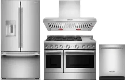 4 Piece Package Includes Refrigerator, Range, Hood And Dishwasher