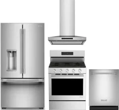4 Piece Package Includes Refrigerator, Range, Hood And Dishwasher