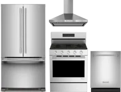4 Piece Package Includes Refrigerator, Range, Hood And Dishwasher