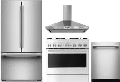 4 Piece Package Includes Refrigerator, Range, Hood And Dishwasher