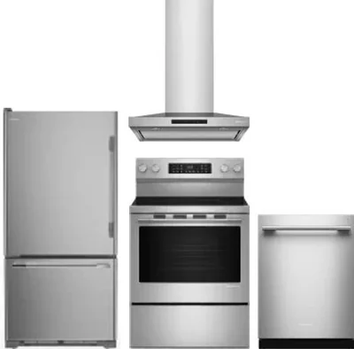 4 Piece Package Includes Refrigerator, Range, Hood And Dishwasher